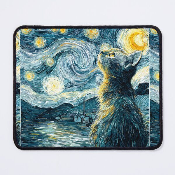 Item preview, Meowy starry night designed and sold by MendaciousMina.