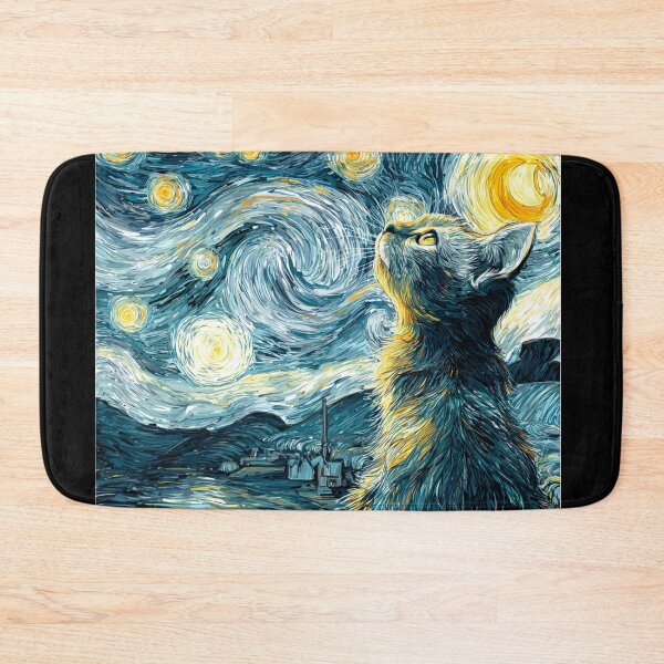Item preview, Meowy starry night designed and sold by MendaciousMina.
