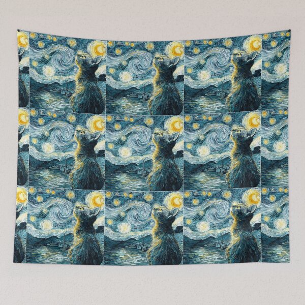 Item preview, Meowy starry night designed and sold by MendaciousMina.