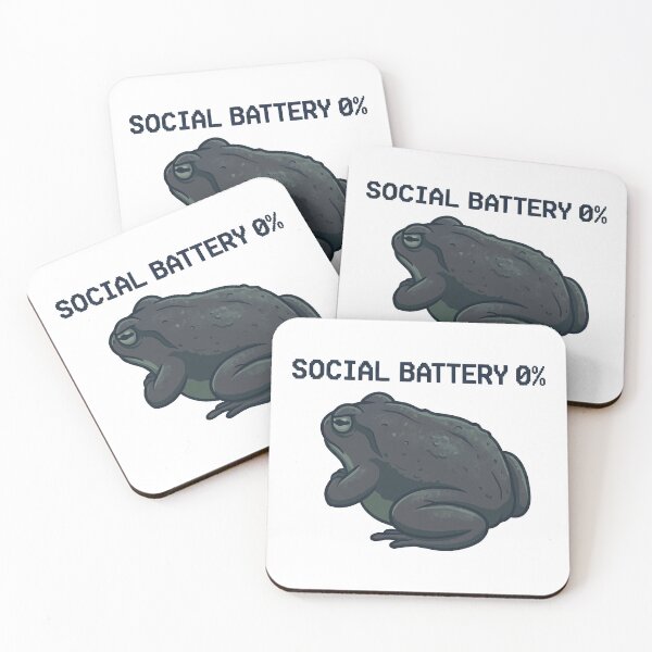 Item preview, Social Battery 0% - Black Rain Frog Introvert designed and sold by Petzzz.