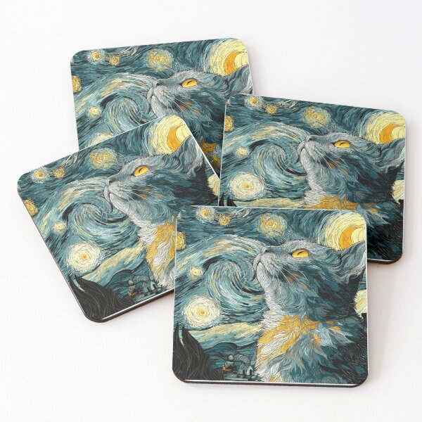 Item preview, Meowy starry night designed and sold by MendaciousMina.