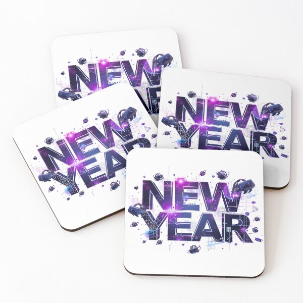 Item preview, Futuristic VR New Year Typography designed and sold by VirtuTrek-XP.
