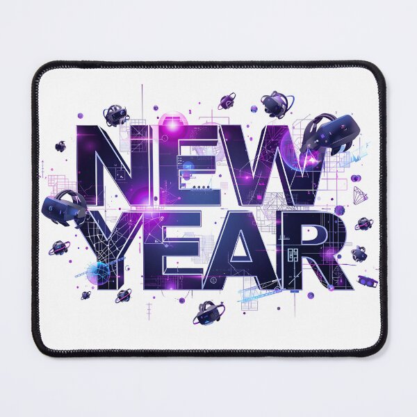 Item preview, Futuristic VR New Year Typography designed and sold by VirtuTrek-XP.