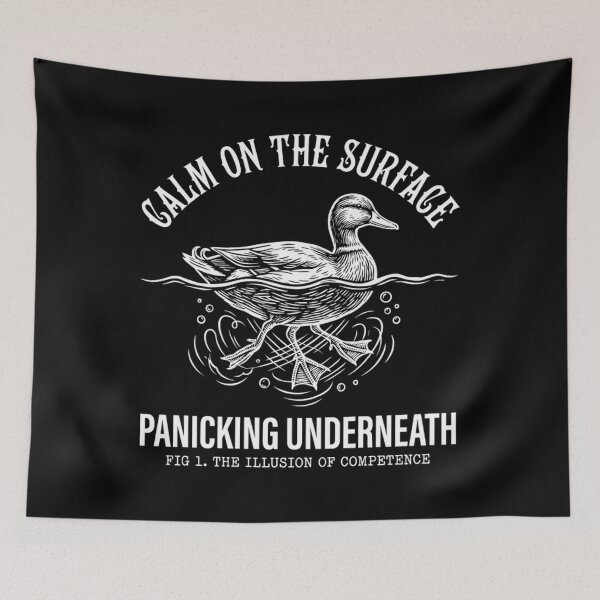 Item preview, Funny Anxiety Duck - Calm On The Surface Panicking Underneath designed and sold by Mason-Pride.