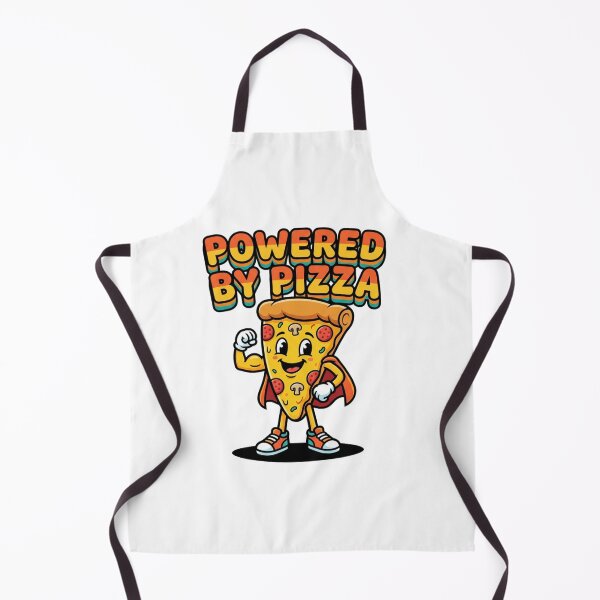 Item preview, Powered by Pizza Cartoon Illustration – Funny Food Typography Design designed and sold by crizzysketch.