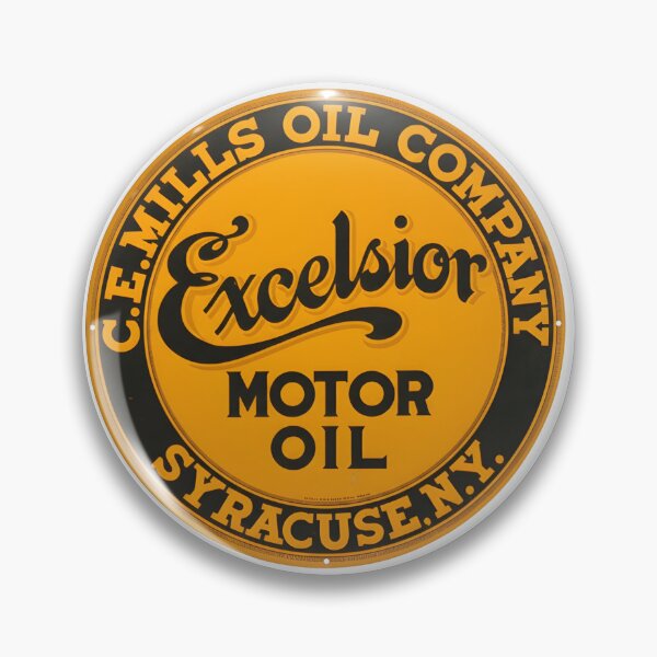 Item preview, Vintage Excelsior Motor Oil Circular Metal Sign designed and sold by CharlieDesings.