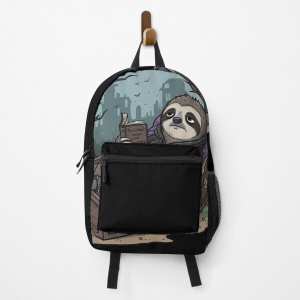 Item preview, Cozy Sloth In Coffin Reading Dark Humor Illustration designed and sold by RebellDancer.