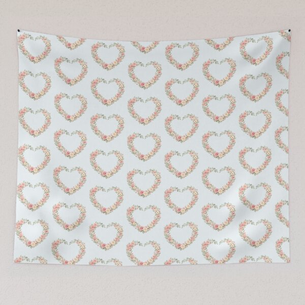 Item preview, Botanical Heart Wreath Valentine Watercolor Illustration designed and sold by Midnight Garden.