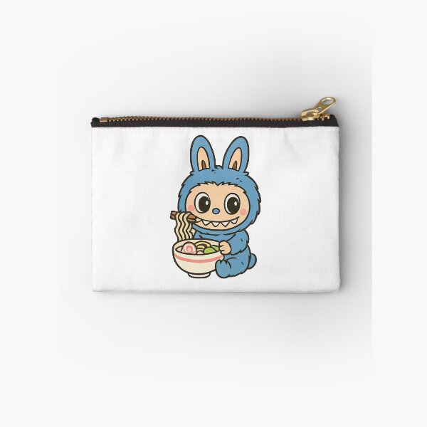 Item preview, Cute Blue Labubu Bunny Eating Ramen Illustration designed and sold by mjowsc.