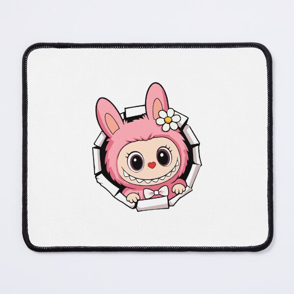 Item preview, Cute Pink Labubu Bunny Peeking Frame Illustration designed and sold by mjowsc.
