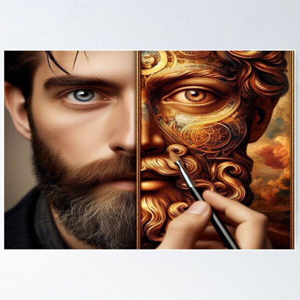 Item preview, Split Identity in Steampunk Motion – Realistic Depth Meets Creative Transformation designed and sold by FotoworldEdel.