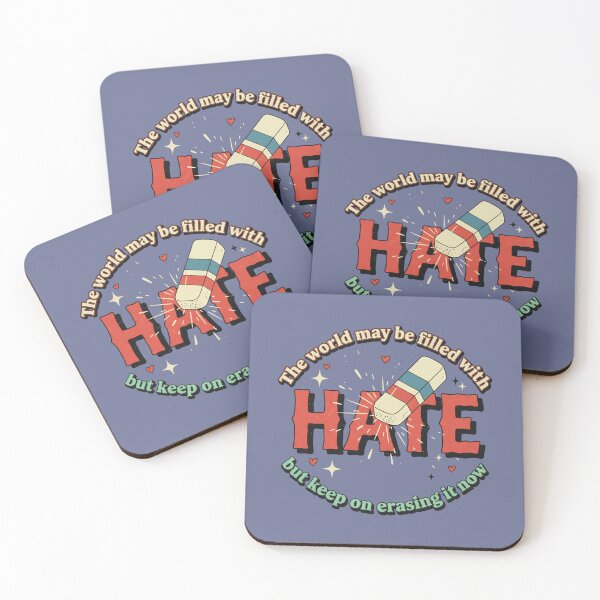 Item preview, Keep Erasing Hate: Inspirational Positive Eraser Retro Design designed and sold by sing-it-out.