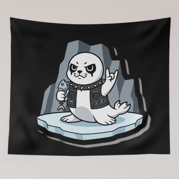 Item preview, Cute Metal Seal Rocking On Ice Illustration designed and sold by RebellDancer.