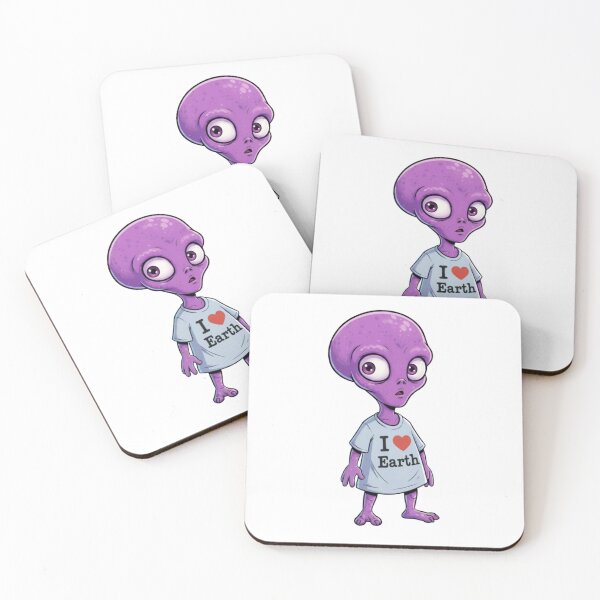 Item preview, Surprised Purple Alien  Zorp - I Love Earth Space Tourist designed and sold by Rose Collection Shop.