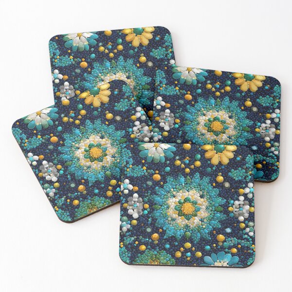 Item preview, Floral Mosaic Dot Pattern designed and sold by BasajaunStudio.