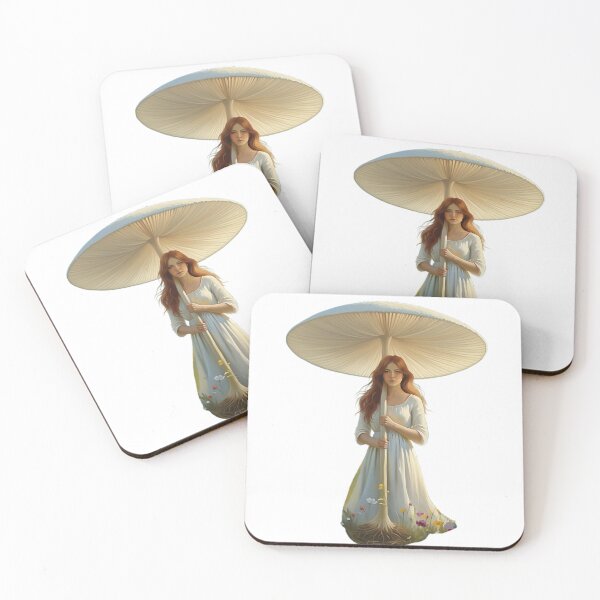 Item preview, Girl with Parasol Mushroom designed and sold by Tresorsdesbois.