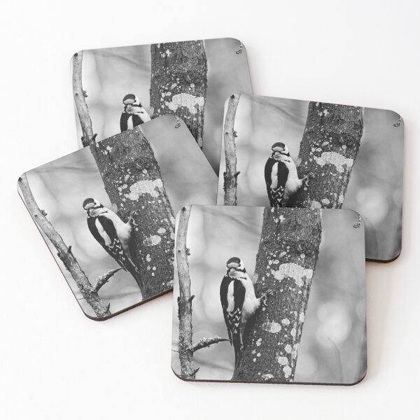 Item preview, Hey what. Great Spotted Woodpecker bw designed and sold by Jouko Lehto Photography.