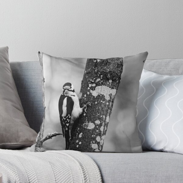 Item preview, Hey what. Great Spotted Woodpecker bw designed and sold by Jouko Lehto Photography.