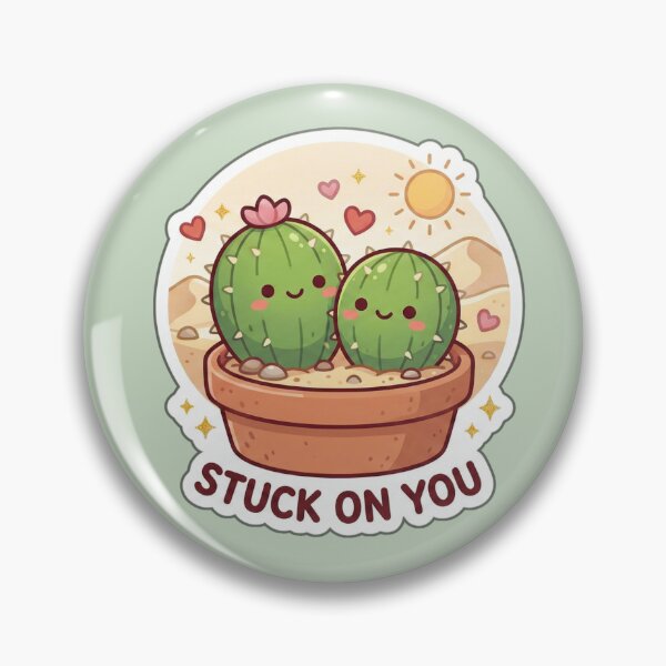 Item preview, Valentine Stuck on You – Cute Cactus Couple Love Sticker  Kawaii Plant Valentine Gift designed and sold by Nuist25.