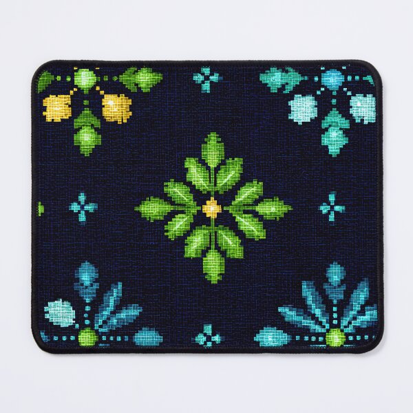 Item preview, Folk Flower Pixel Pattern designed and sold by BasajaunStudio.