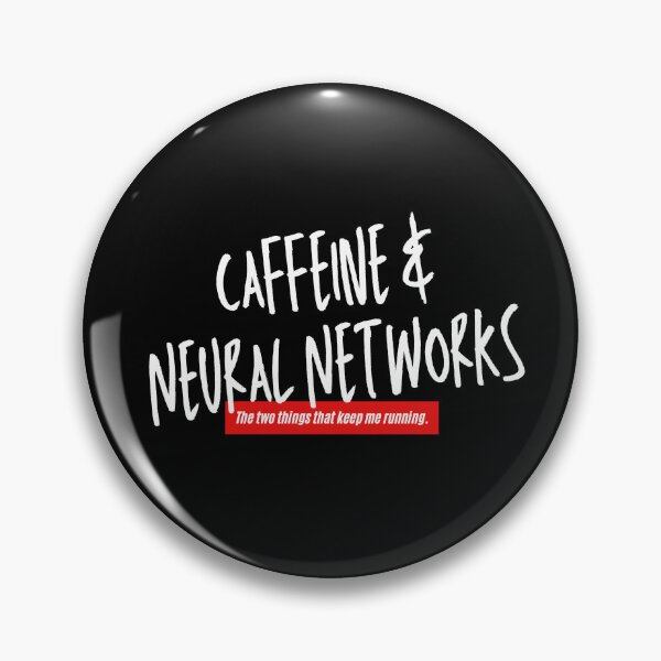 Artikelvorschau, Koffein & Neuronale Netze – Typografie-Design mit weißem KI-Humor entworfen und verkauft von theflowdrop.