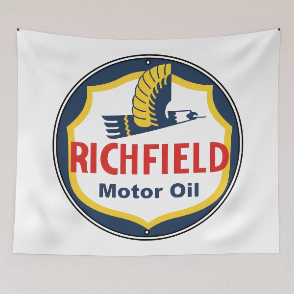 Item preview, Vintage Richfield Motor Oil Porcelain Sign Graphic designed and sold by CharlieDesings.