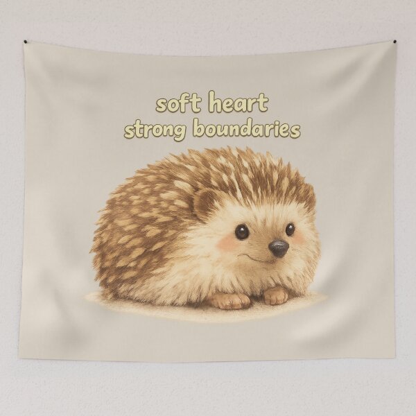 Item preview, Soft Heart Strong Boundaries Hedgehog Illustration designed and sold by ChirpInc.