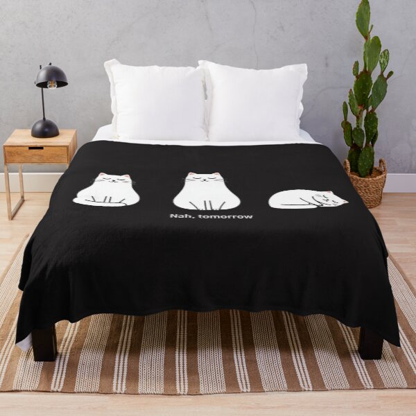 Item preview, Nah, Tomorrow – Sleepy Cat Minimalist Illustration designed and sold by EchopawCo.