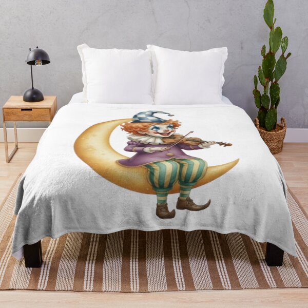 Item preview, Illustration of a clown playing the violin on a crescent moon designed and sold by CHRIST5000.