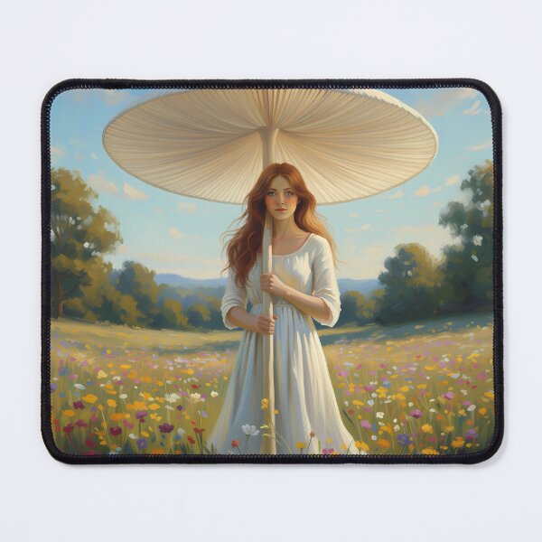 Item preview, Girl with Parasol Mushroom in land designed and sold by Tresorsdesbois.