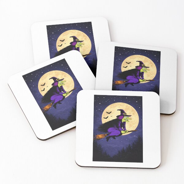 Item preview, Witch Flying Across the Full Moon – Classic Halloween Art designed and sold by TMD167207.