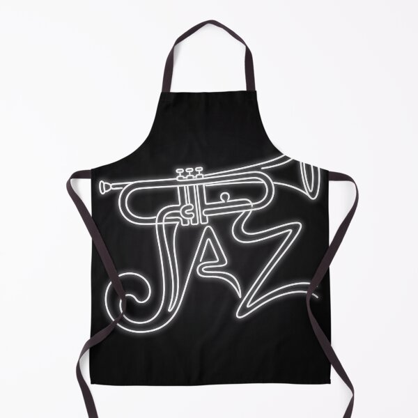 Item preview, Jazz Neon Typography Art – Trumpet Lettering Music Illustration on Black designed and sold by AbstractAuraArt.