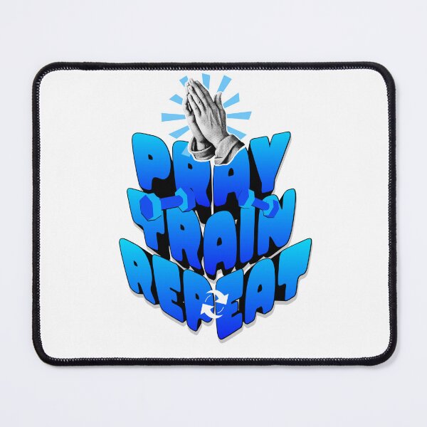 Item preview, Pray Train Repeat - Christian Fitness Typography designed and sold by crizzysketch.