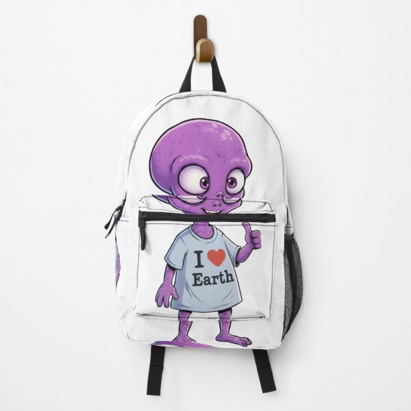Item preview, Title Happy Purple Alien - Thumbs Up Earth Tourist designed and sold by Rose Collection Shop.