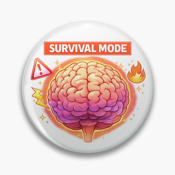 Item preview, Survival Mode – Brain Diagram Design | Mental Health & Lived Experience Art designed and sold by My Gluten Free Life UK.
