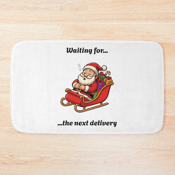 Item preview, Santa Claus asleep in his sleigh - Waiting for the next delivery (black text) designed and sold by ProjetF.