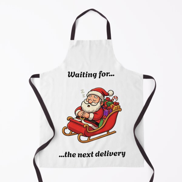 Item preview, Santa Claus asleep in his sleigh - Waiting for the next delivery (black text) designed and sold by ProjetF.