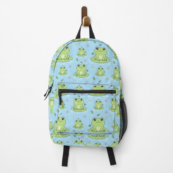 Item preview, Cute Kawaii Frog Seamless Pattern Lily Pad Pond Aesthetic designed and sold by SplashTastic.