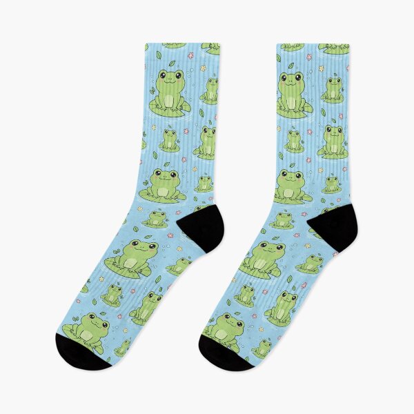 Item preview, Cute Kawaii Frog Seamless Pattern Lily Pad Pond Aesthetic designed and sold by SplashTastic.