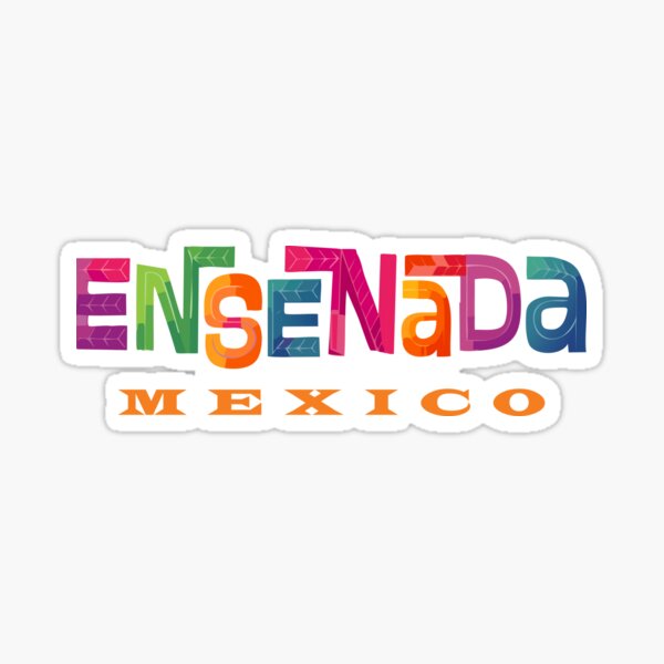 Ensenada Mexico Mid-Century Tropical Design Sticker