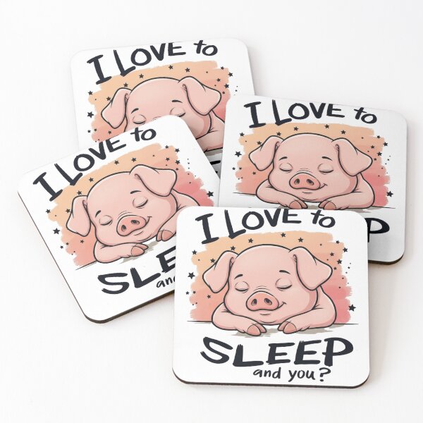 Item preview, Cute Sleeping Pig - I Love To Sleep Illustration designed and sold by rjjvstudio26.