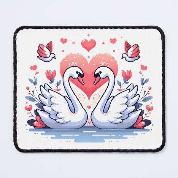 Item preview, Loving Swans in a Floral Heart designed and sold by Art-Arcade6.