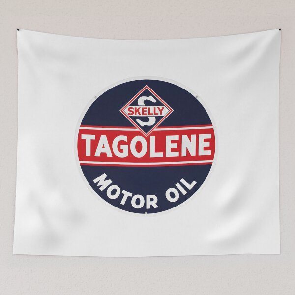 Item preview, Vintage Skelly Tagolene Motor Oil Porcelain Round Sign designed and sold by CharlieDesings.