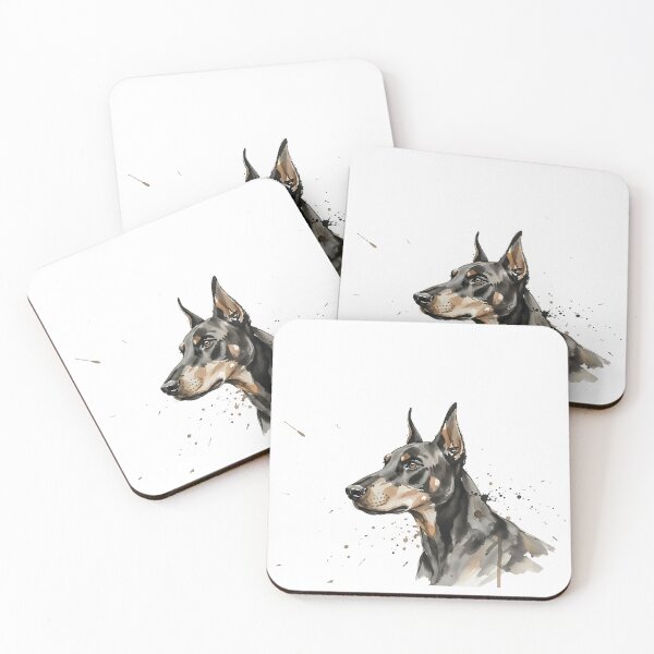 Item preview, Doberman Watercolor Portrait – Elegant Dog Art designed and sold by novapixel25100.