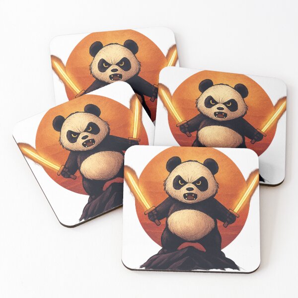 Item preview, Fierce Cute Warrior Panda with  Swords – Martial Arts Animal Fantasy Art designed and sold by RMTrendy.