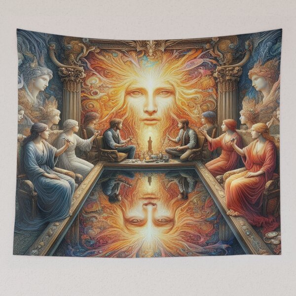 Item preview, Creative Gathering at the Reflective Pool – Surreal Inspiration in Light and Color designed and sold by FotoworldEdel.
