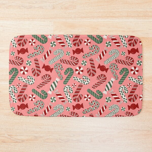 Item preview, Candies & Candy Canes - Multicolored on Coral Pink designed and sold by thecolorbirdie.