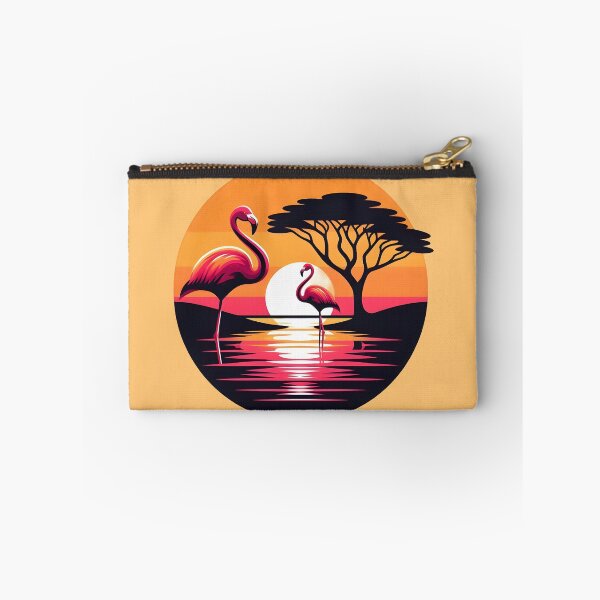 Item preview, Lesser Flamingo African Sunset - Lake Safari Nature Badge designed and sold by GREENZ0NE.