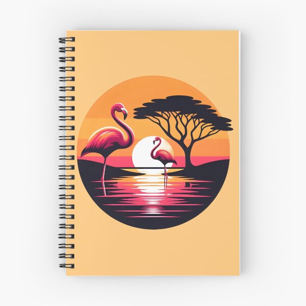 Item preview, Lesser Flamingo African Sunset - Lake Safari Nature Badge designed and sold by GREENZ0NE.