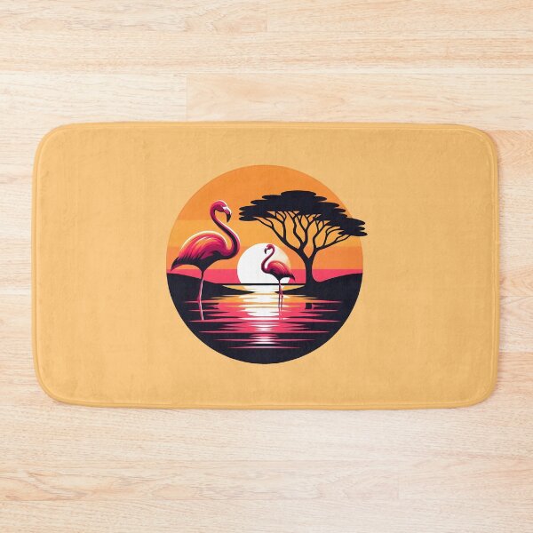 Item preview, Lesser Flamingo African Sunset - Lake Safari Nature Badge designed and sold by GREENZ0NE.